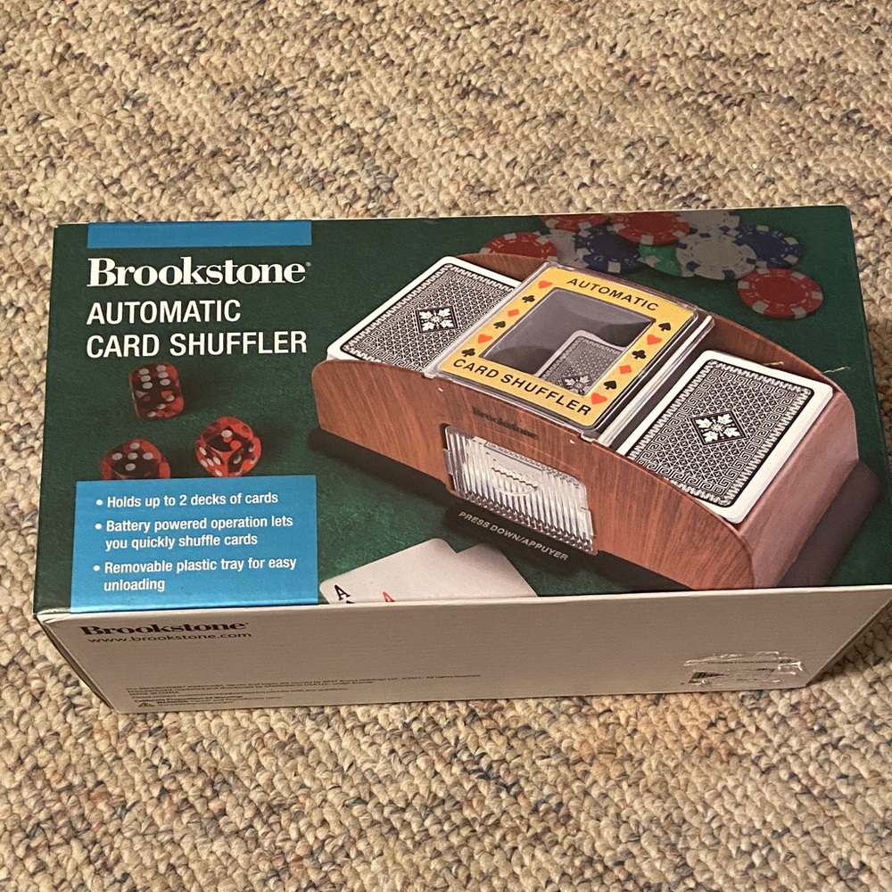 Brookstone Card Shuffler - Black and Brown